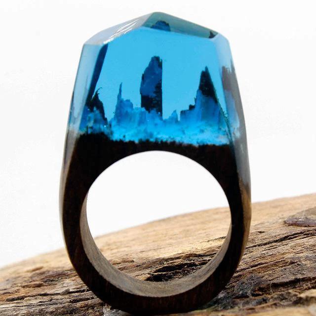 Quanta - Blue Forrest Resin Ring by Bowlift