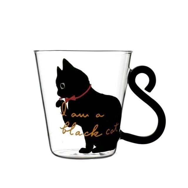 Meow - Glass Cat Mug by Bowlift
