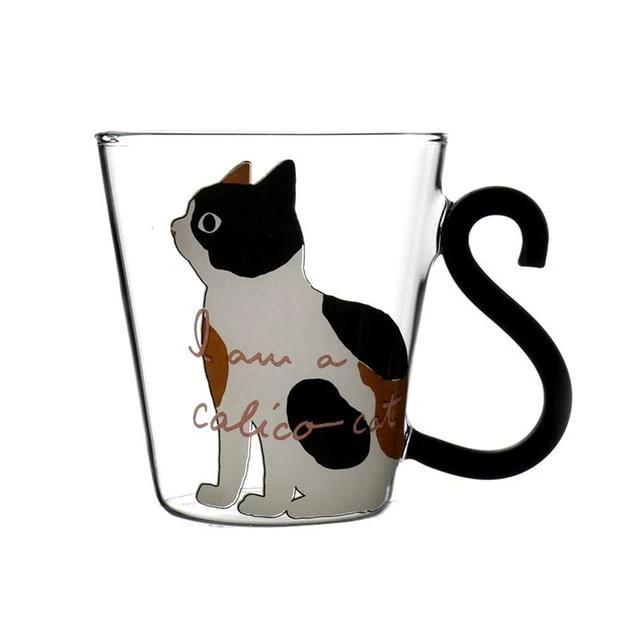 Meow - Glass Cat Mug by Bowlift