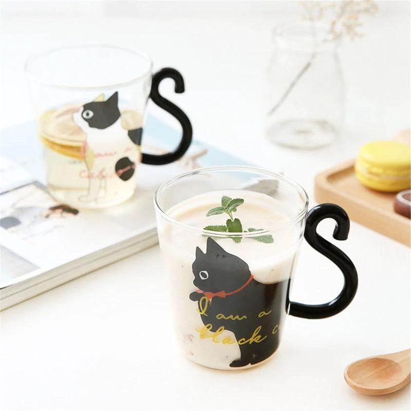 Meow - Glass Cat Mug by Bowlift