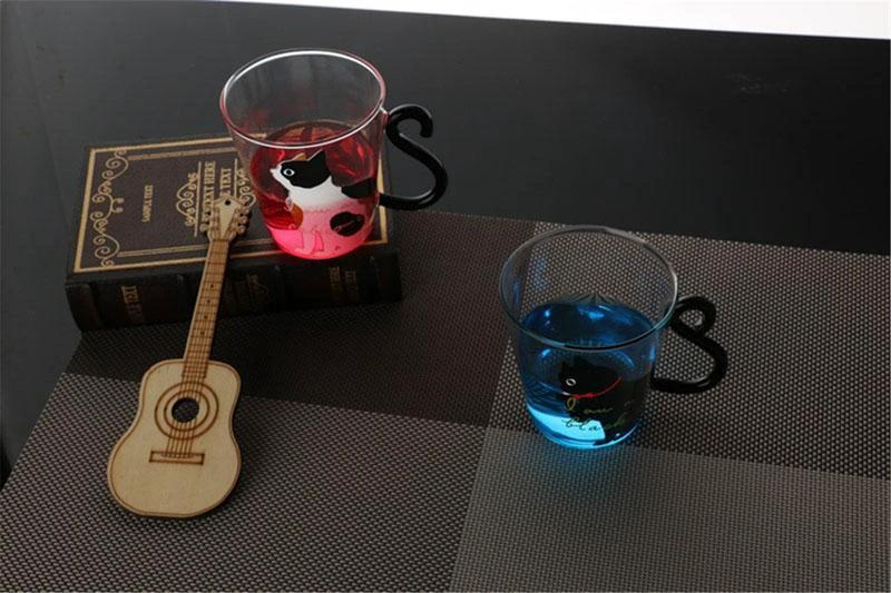 Meow - Glass Cat Mug by Bowlift