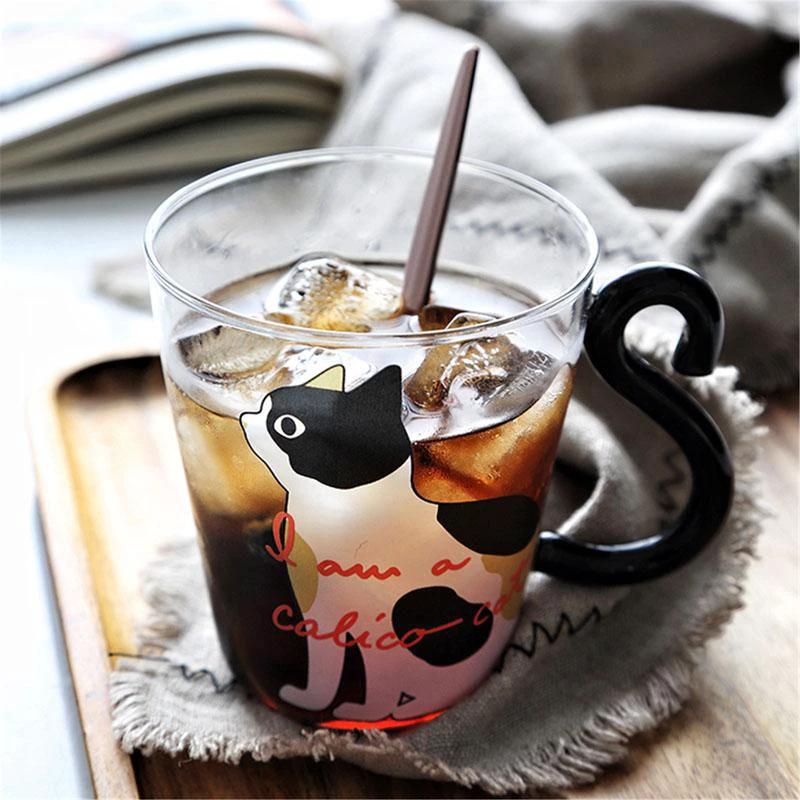Meow - Glass Cat Mug by Bowlift