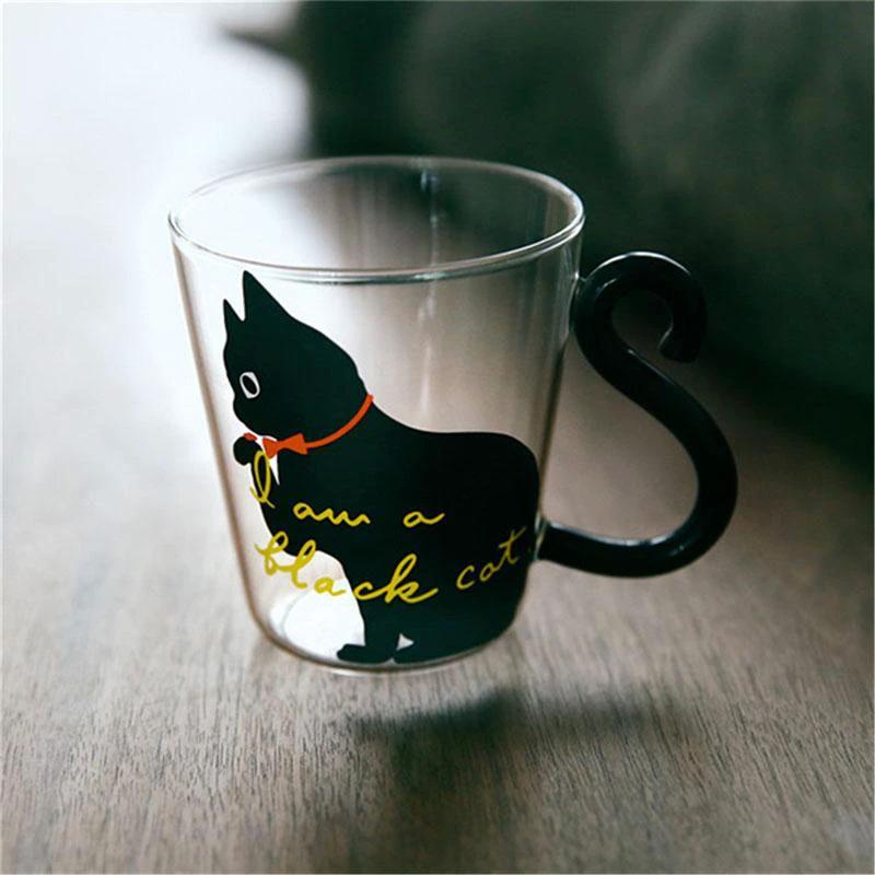 Meow - Glass Cat Mug by Bowlift