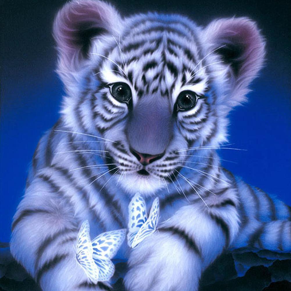 Playful Baby Tiger - GemPaint Kit by Bowlift