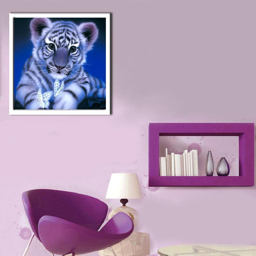 Playful Baby Tiger - GemPaint Kit by Bowlift