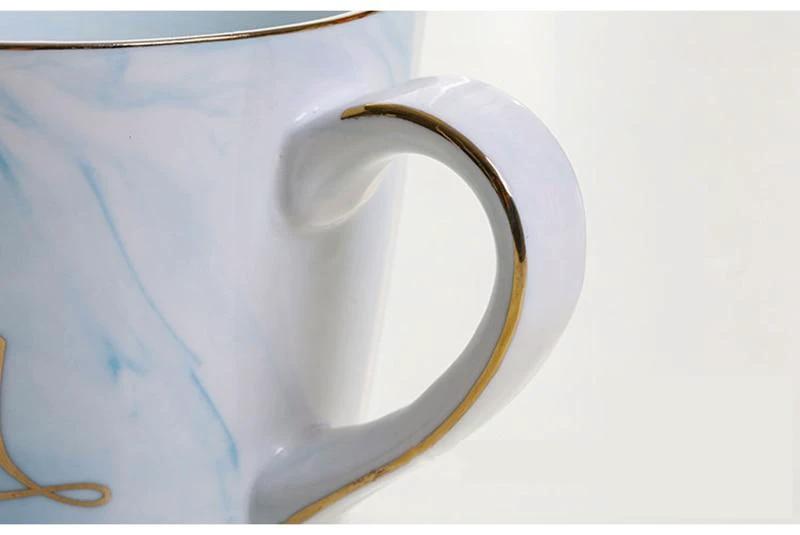 Marble Porcelain Mr & Mrs Coffee Mugs by Bowlift