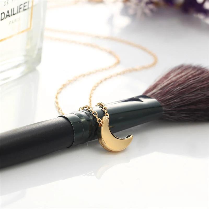 Mini Crescent Moon Pendant Necklace by Bowlift
