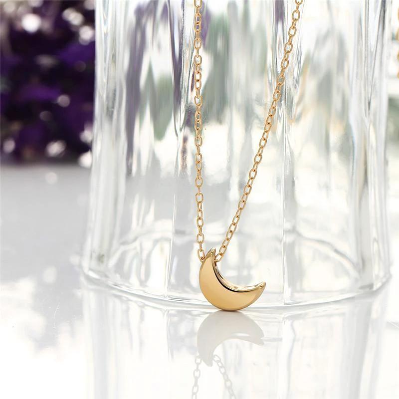 Mini Crescent Moon Pendant Necklace by Bowlift