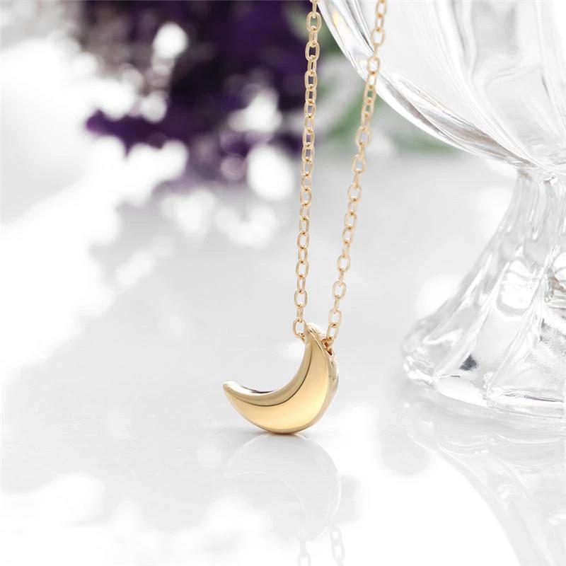 Mini Crescent Moon Pendant Necklace by Bowlift