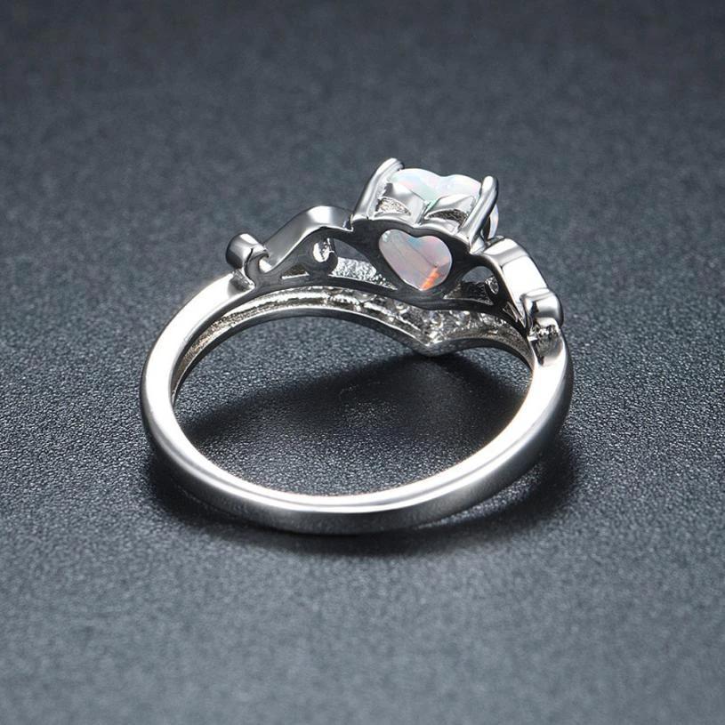 Oval Cut Heart Fire Opal Ring by Bowlift