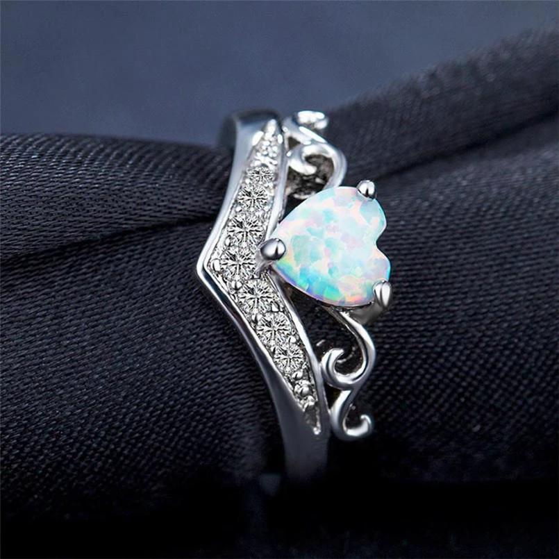 Oval Cut Heart Fire Opal Ring by Bowlift