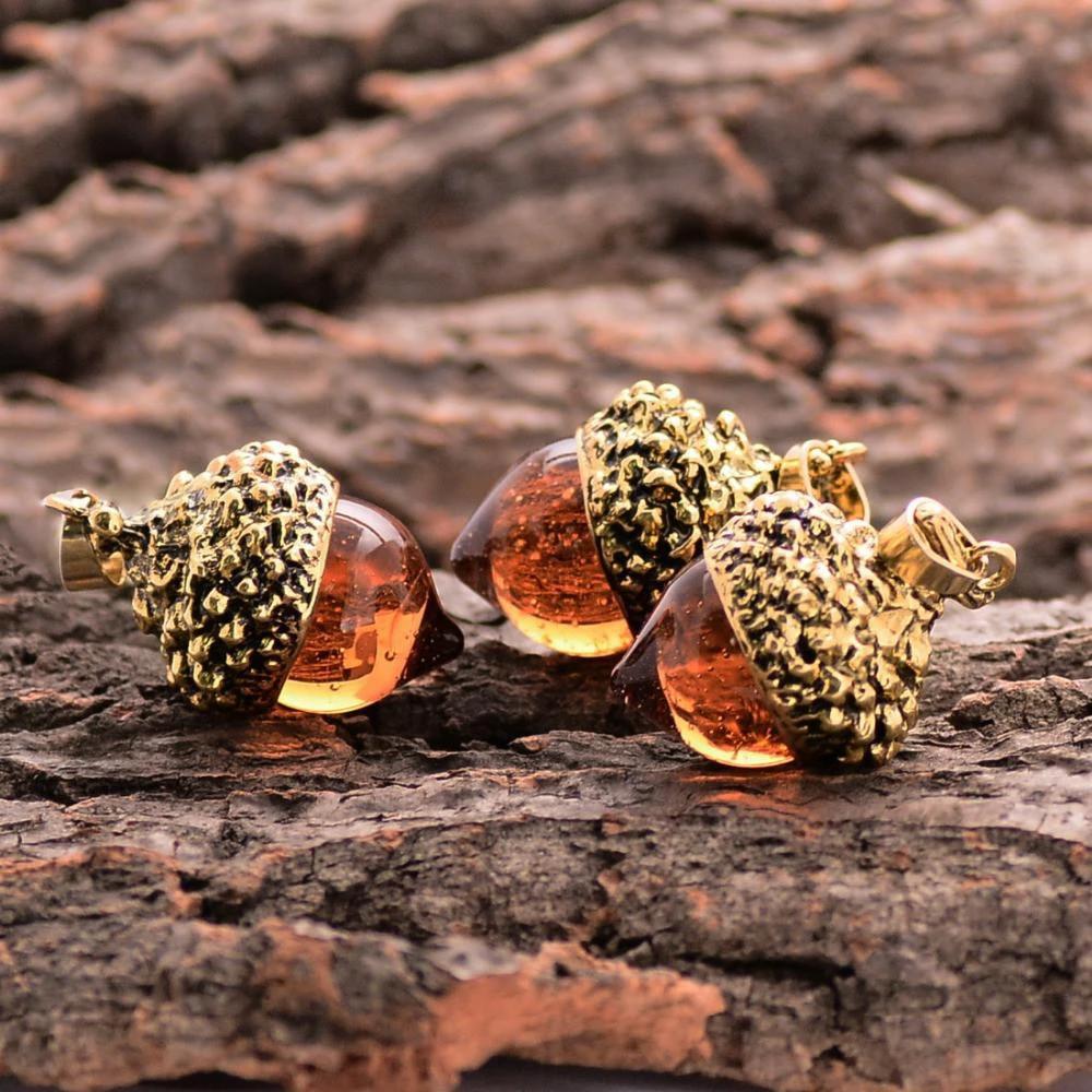 Glass Acorn Necklace by Bowlift