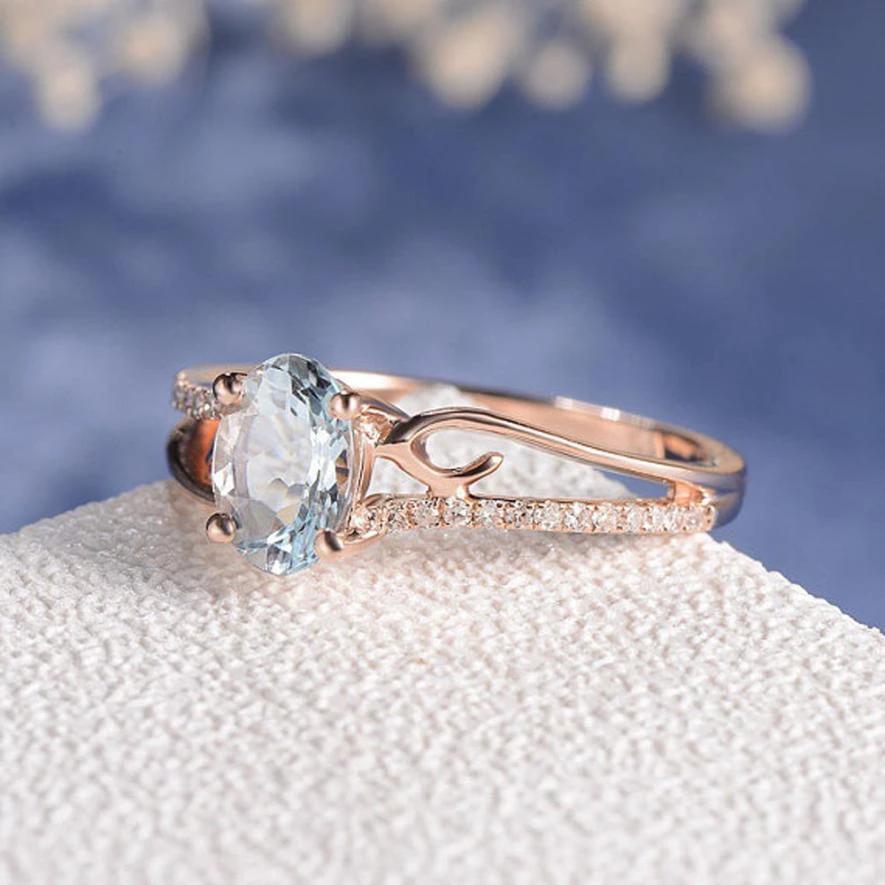 Oval Cut Rose Gold Double to Single Band Ring by Bowlift
