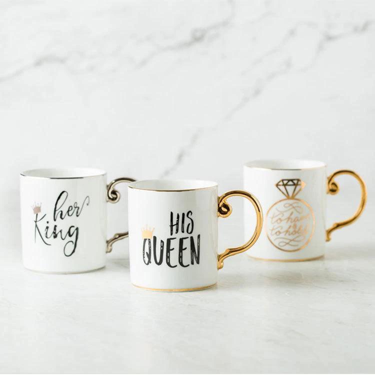 Luxury King & Queen Coffee Mugs by Bowlift