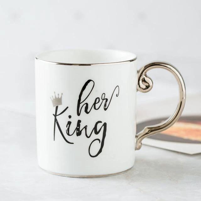 Luxury King & Queen Coffee Mugs by Bowlift