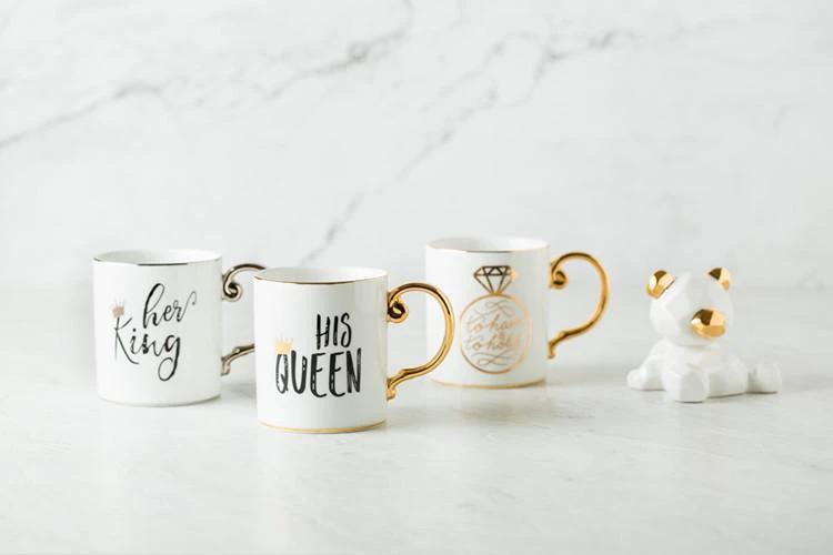 Luxury King & Queen Coffee Mugs by Bowlift