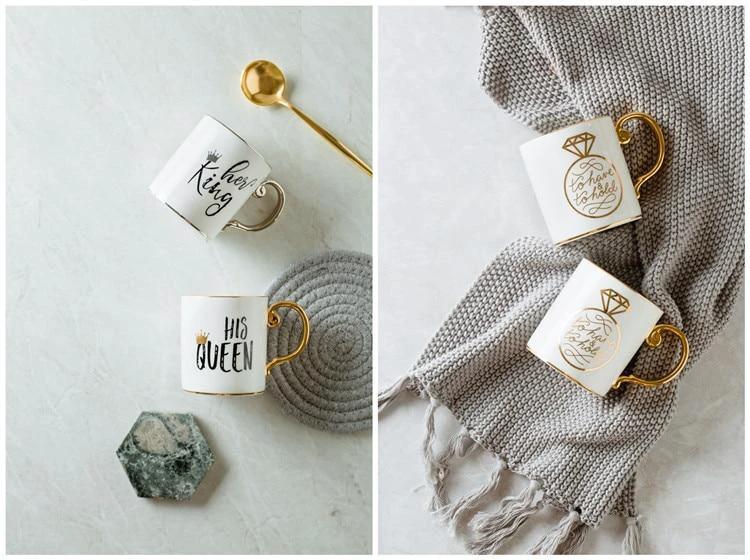 Luxury King & Queen Coffee Mugs by Bowlift