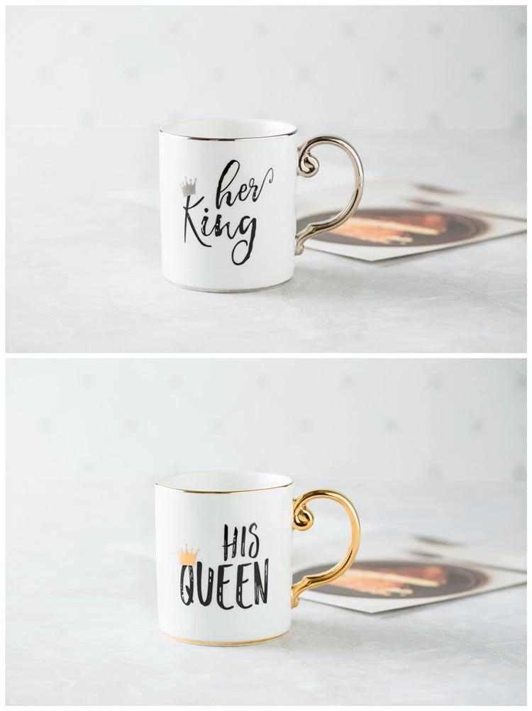 Luxury King & Queen Coffee Mugs by Bowlift
