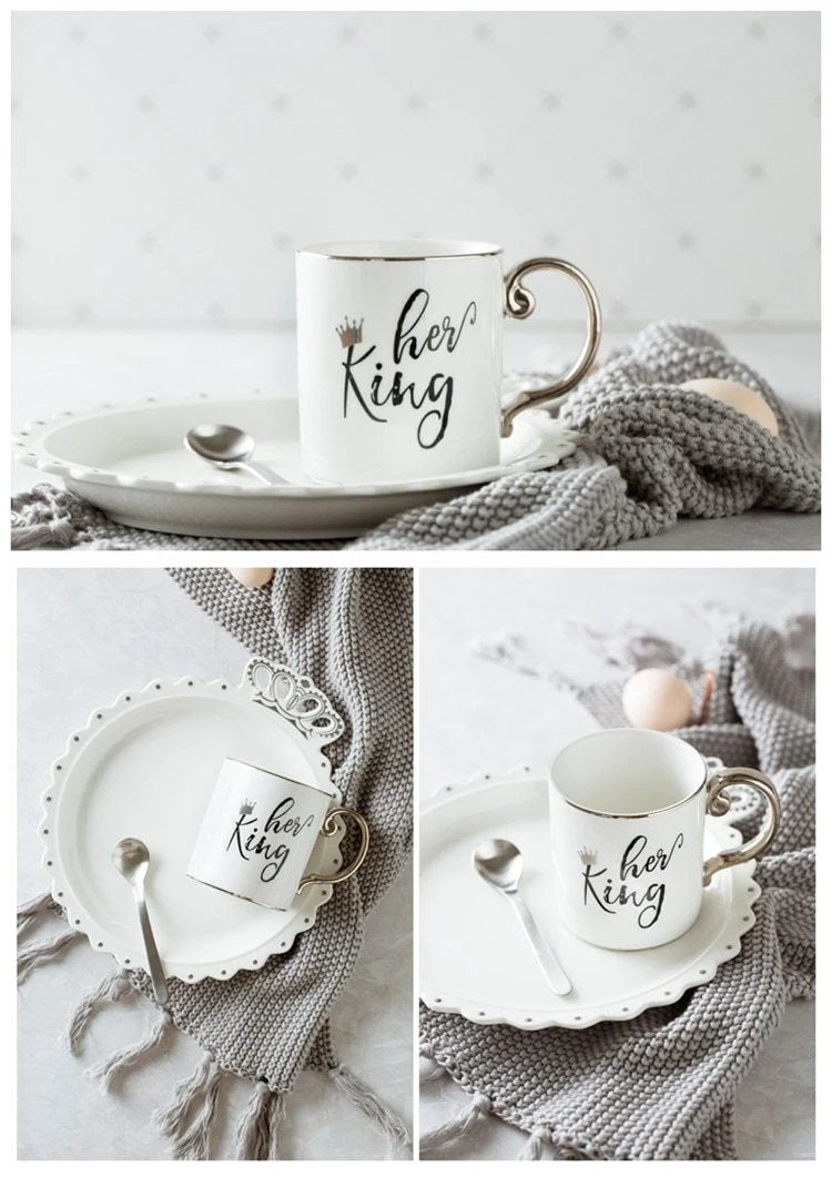 Luxury King & Queen Coffee Mugs by Bowlift