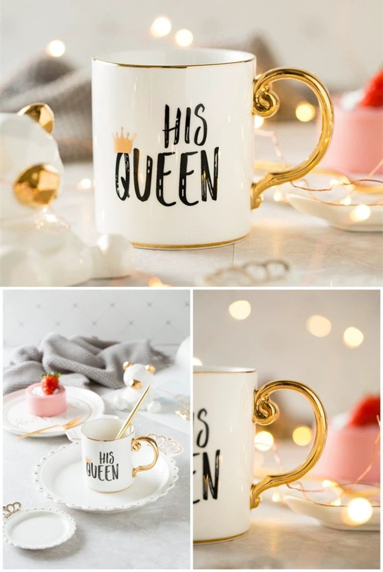 Luxury King & Queen Coffee Mugs by Bowlift