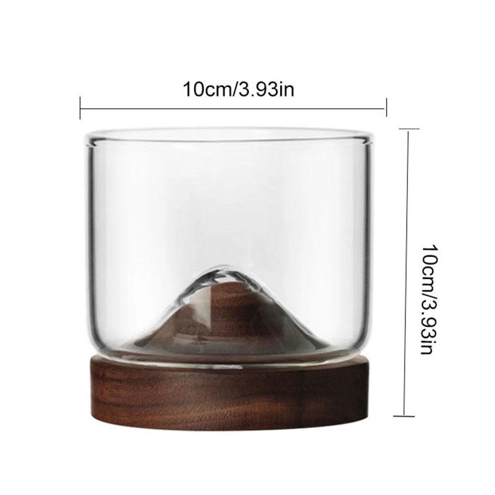 Houston - Wooden Base Whiskey Mountain Glass by Bowlift