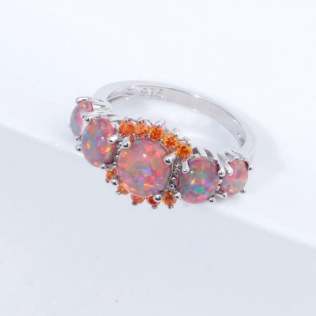 Lux - Fire Opal Garnet Ring by Bowlift