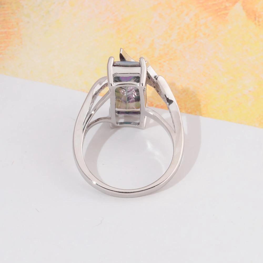 Mystic Topaz Silver Plated Ring by Bowlift