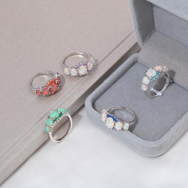 Lux - Fire Opal Garnet Ring by Bowlift