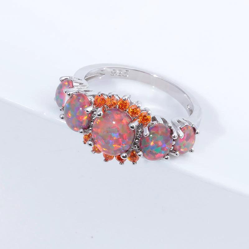 Lux - Fire Opal Garnet Ring by Bowlift