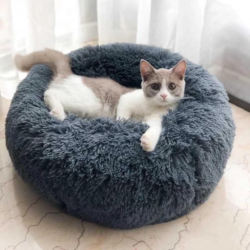 Mini - Round Fluffy Plush Pet Bed by Bowlift