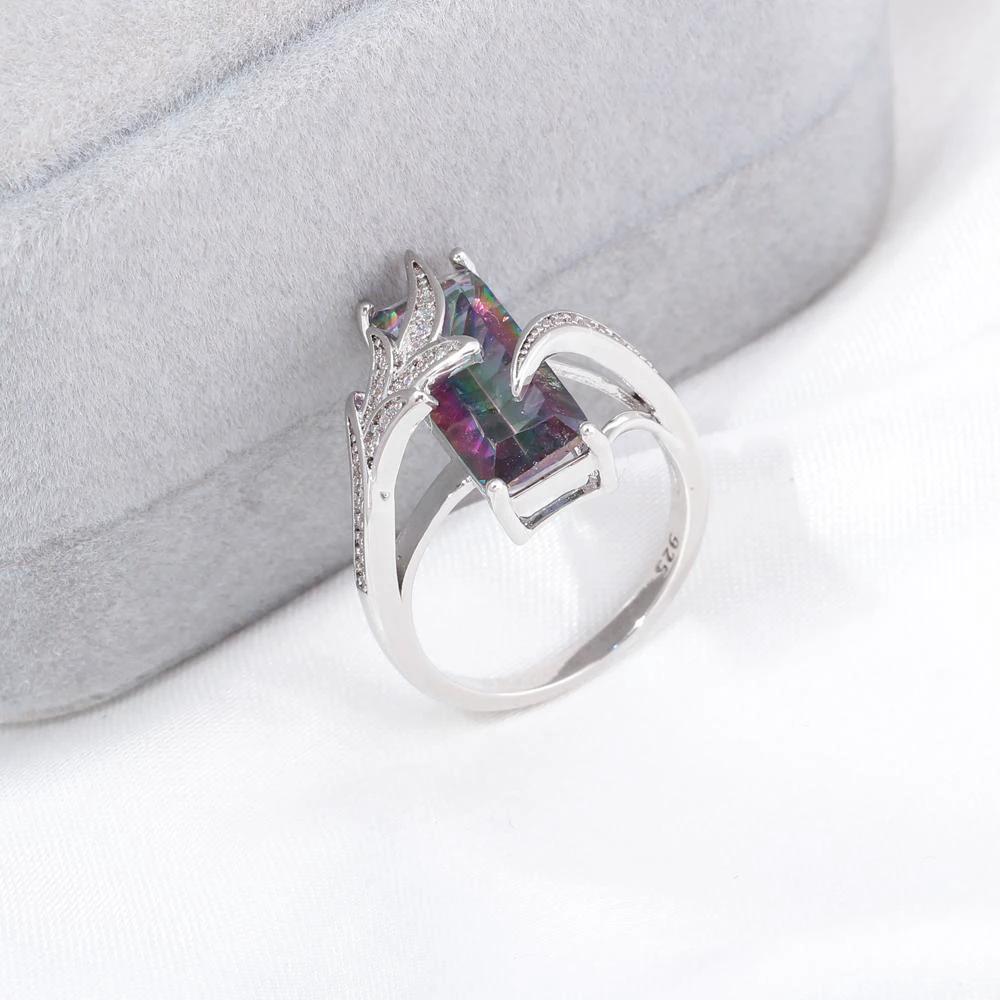 Mystic Topaz Silver Plated Ring by Bowlift
