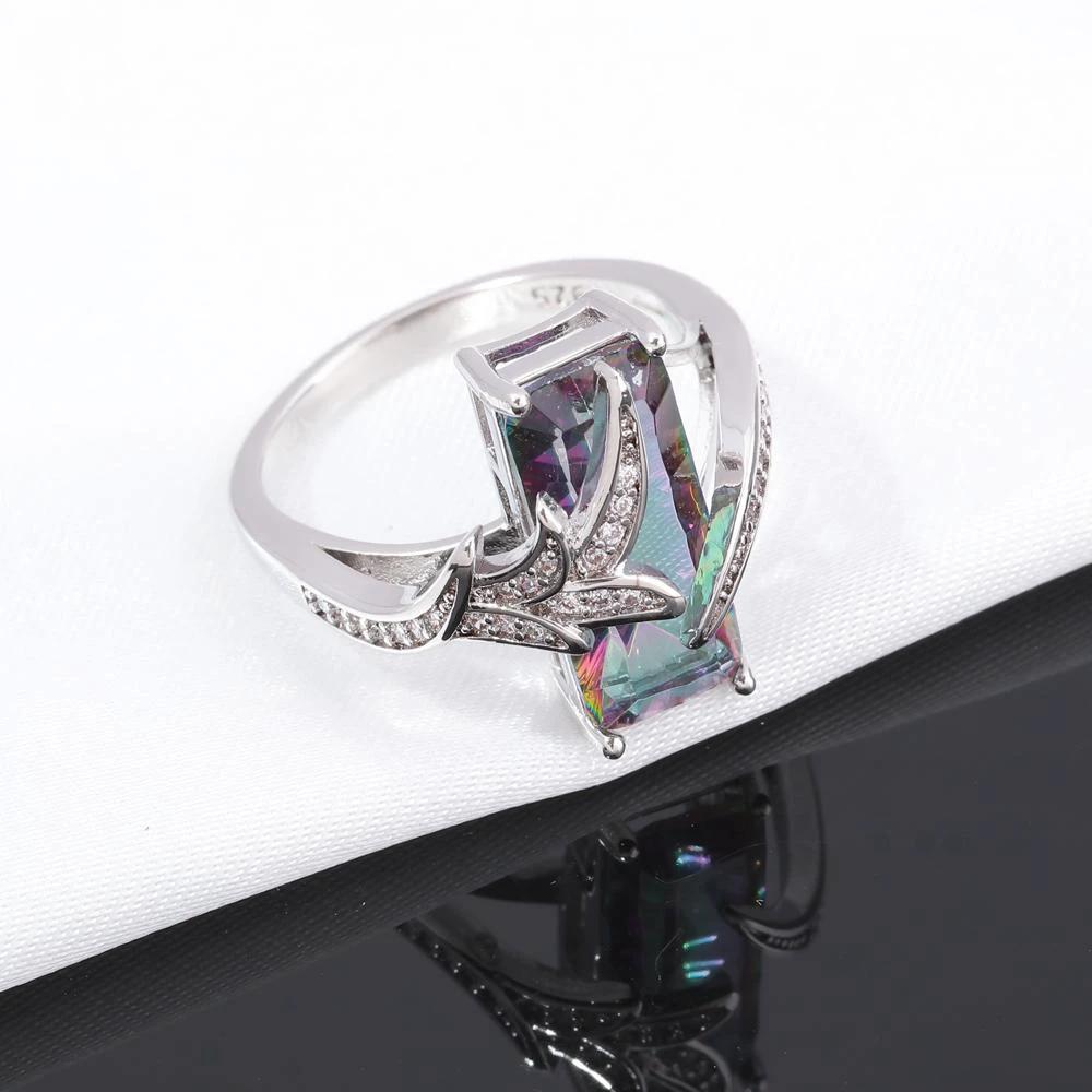 Mystic Topaz Silver Plated Ring by Bowlift