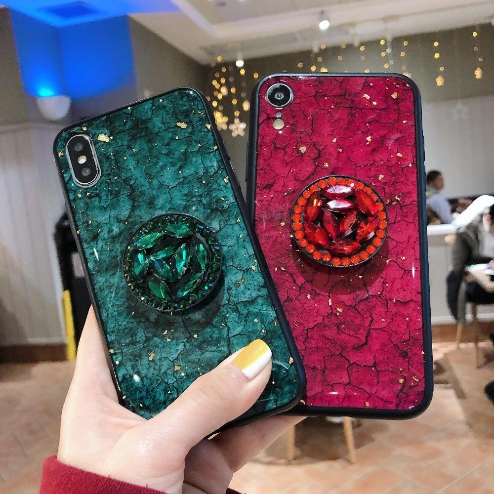 Hanna - Marble Glitter iPhone Mobile Cover by Bowlift