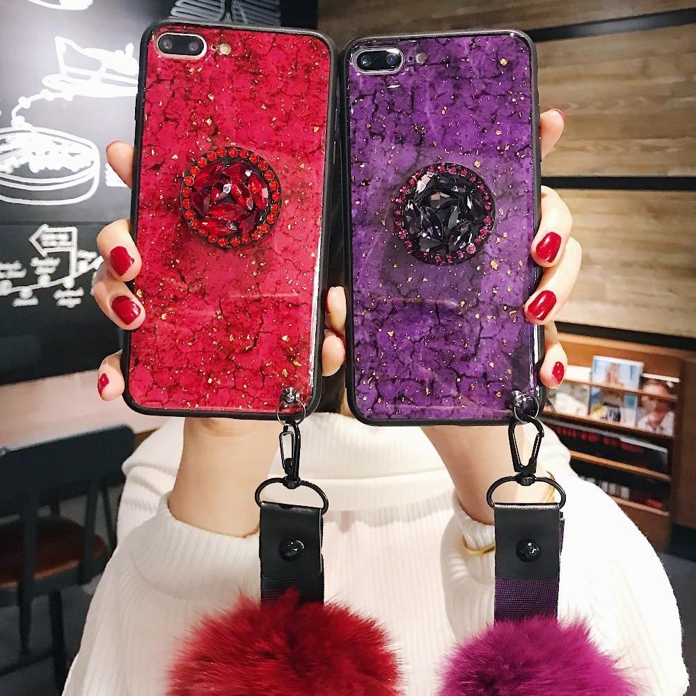 Hanna - Marble Glitter iPhone Mobile Cover by Bowlift
