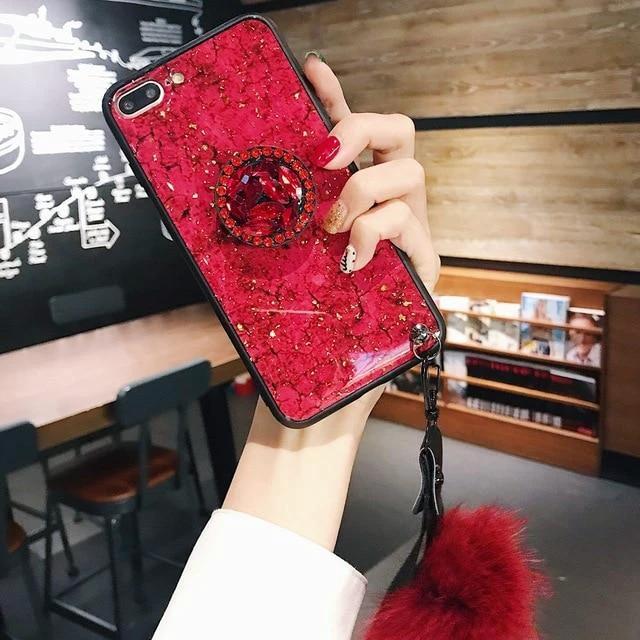 Hanna - Marble Glitter iPhone Mobile Cover by Bowlift