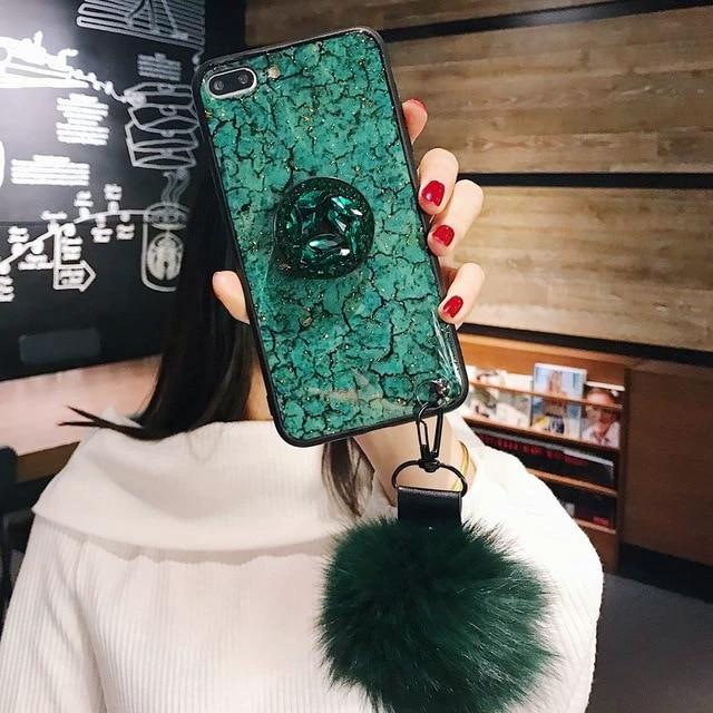Hanna - Marble Glitter iPhone Mobile Cover by Bowlift