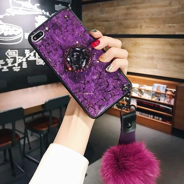 Hanna - Marble Glitter iPhone Mobile Cover by Bowlift