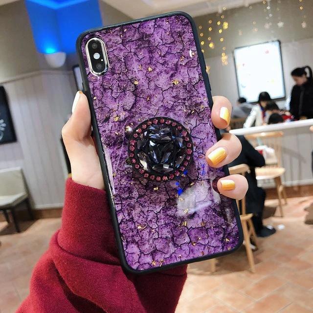 Hanna - Marble Glitter iPhone Mobile Cover by Bowlift