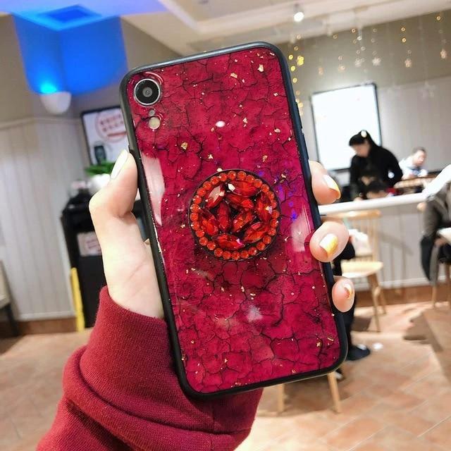 Hanna - Marble Glitter iPhone Mobile Cover by Bowlift