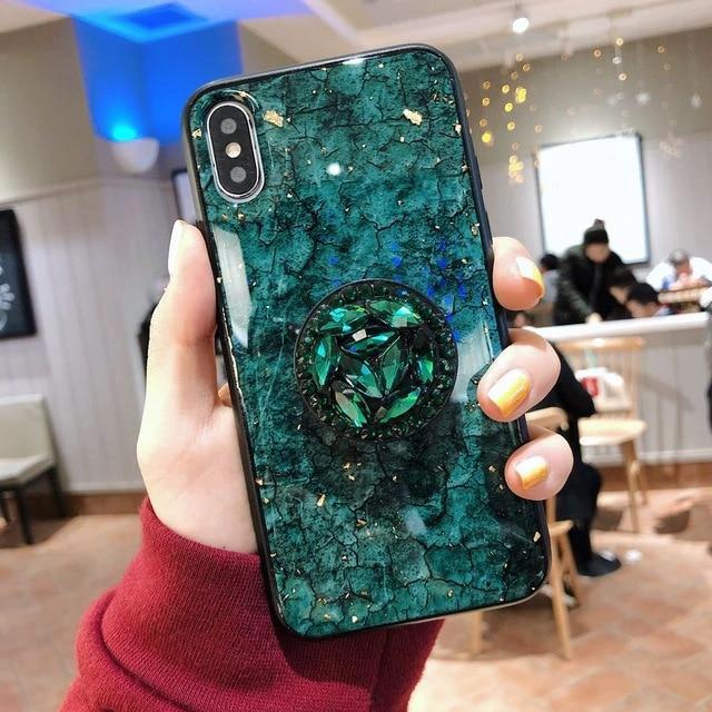 Hanna - Marble Glitter iPhone Mobile Cover by Bowlift