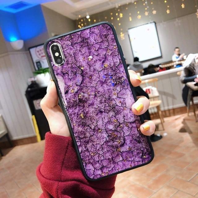 Hanna - Marble Glitter iPhone Mobile Cover by Bowlift