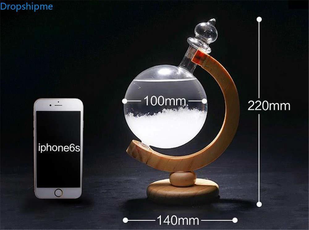 Storm Glass Weather Predicting Forecast Bottle Crystal Desktop Barometer with Wooden Base by BowLift