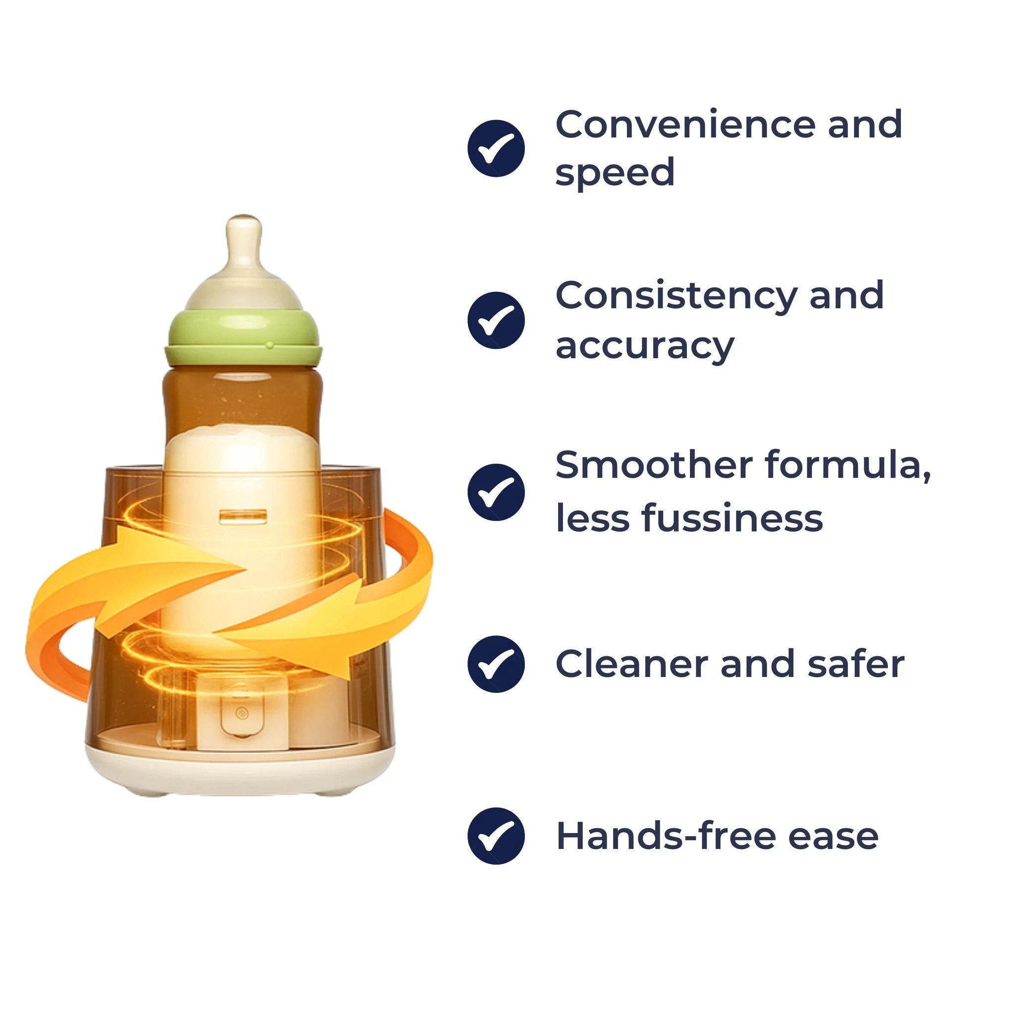 Clump-Free Bottle Shaker – Quiet Rechargeable Design – Night Feeds & Busy Parents Bowlift by Bowlift