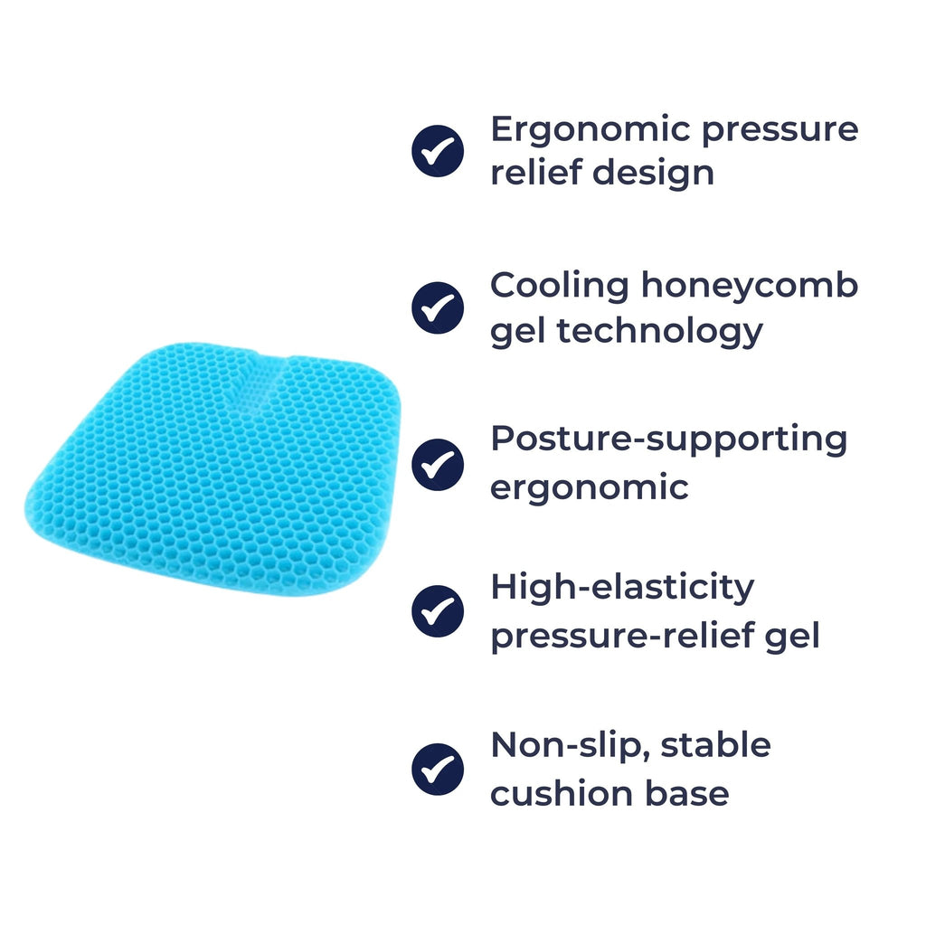 Pressure Relief & Cooling Honeycomb Gel – Posture Support – Office Car Chair Comfort for Long Sitting Bowlift by Bowlift