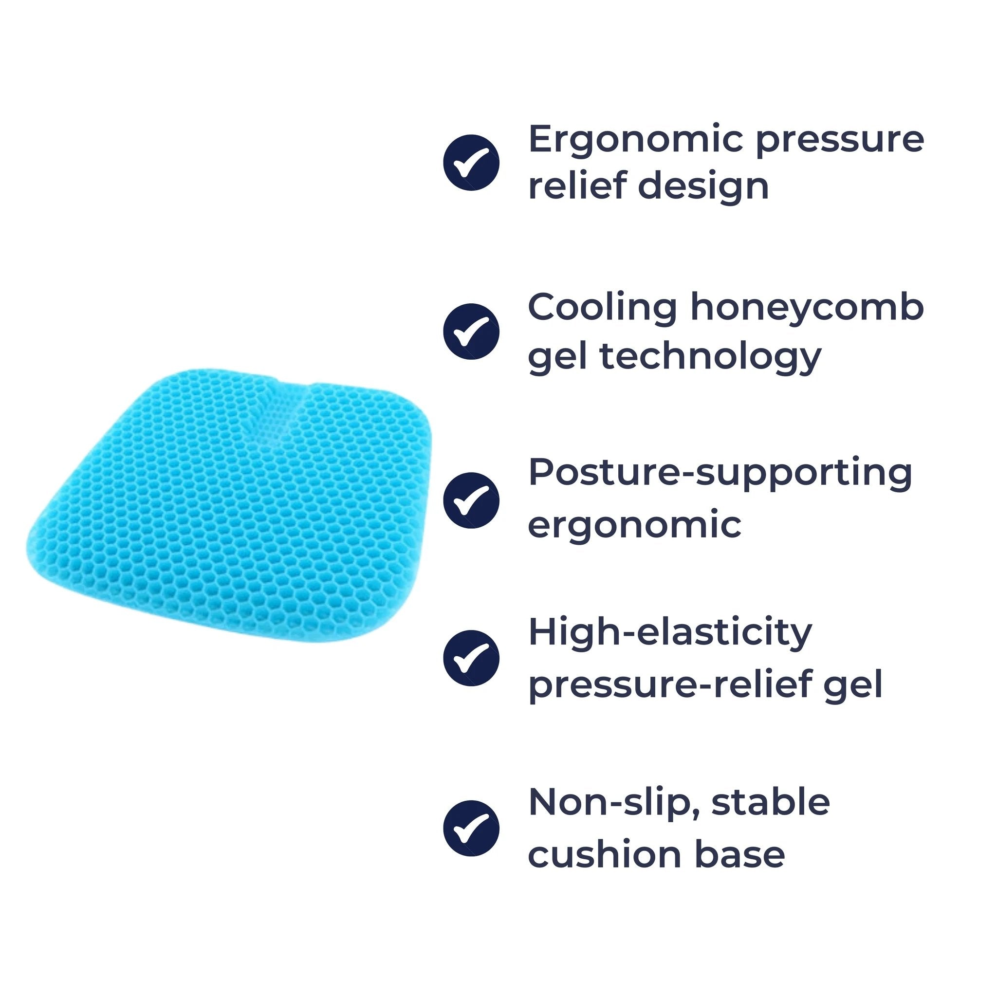 Pressure Relief & Cooling Honeycomb Gel – Posture Support – Office Car Chair Comfort for Long Sitting Bowlift by Bowlift