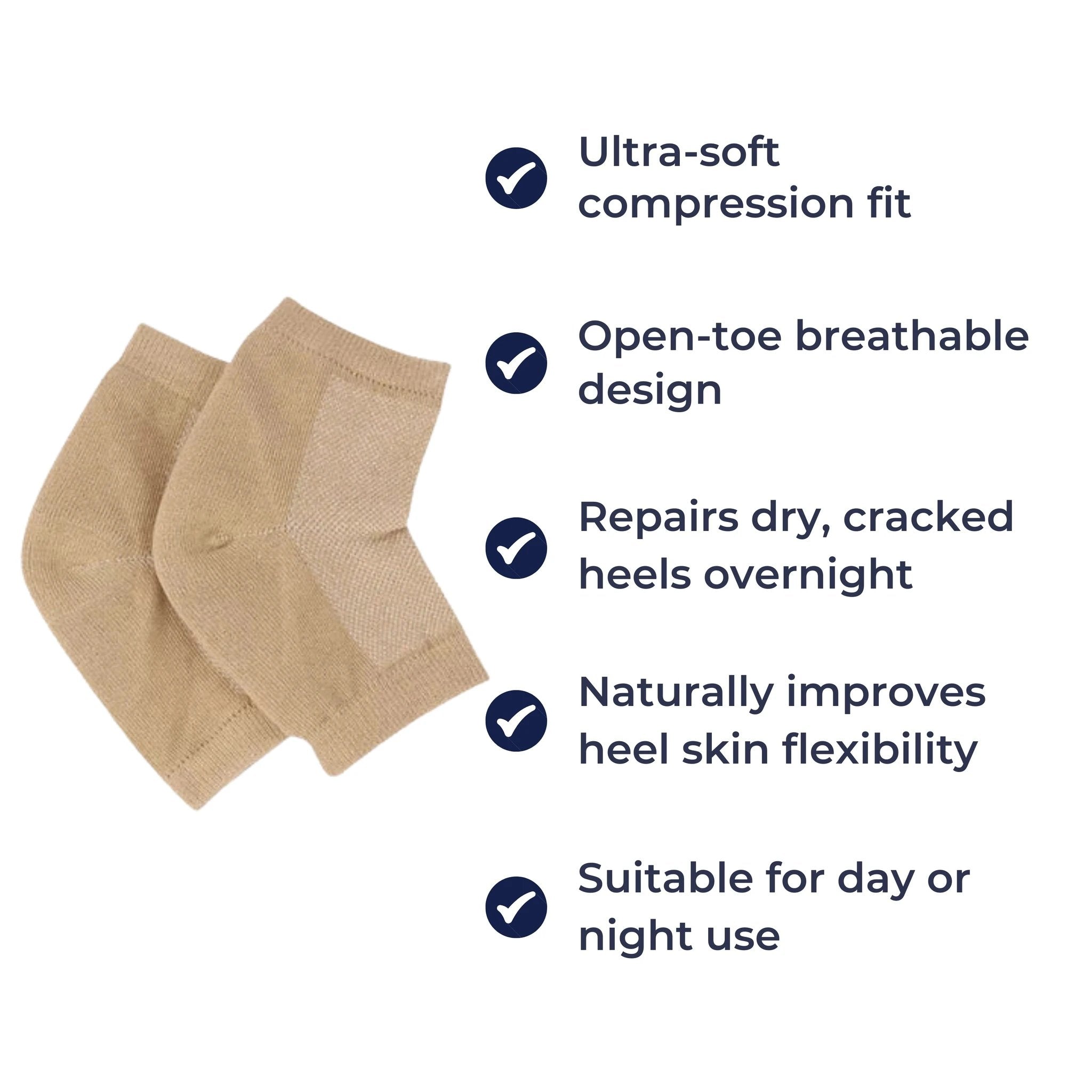 Moisturising Gel Lining – Cushioned Open-Toe – Softens Cracked Heels Overnight – For Foot Relief Comfort Bowlift by Bowlift
