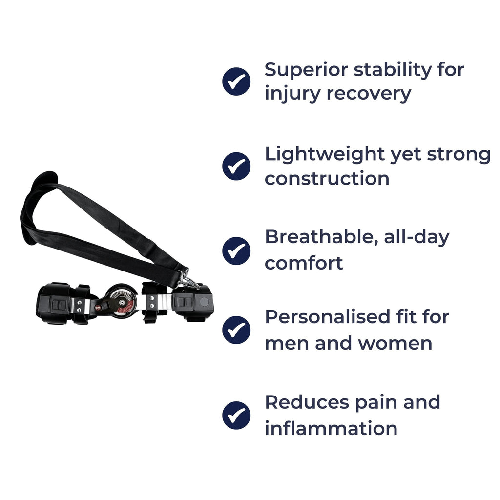 Adjustable ROM Dial – Soft Breathable Material – All-Day Comfort for Pain Relief & Recovery Bowlift by Bowlift