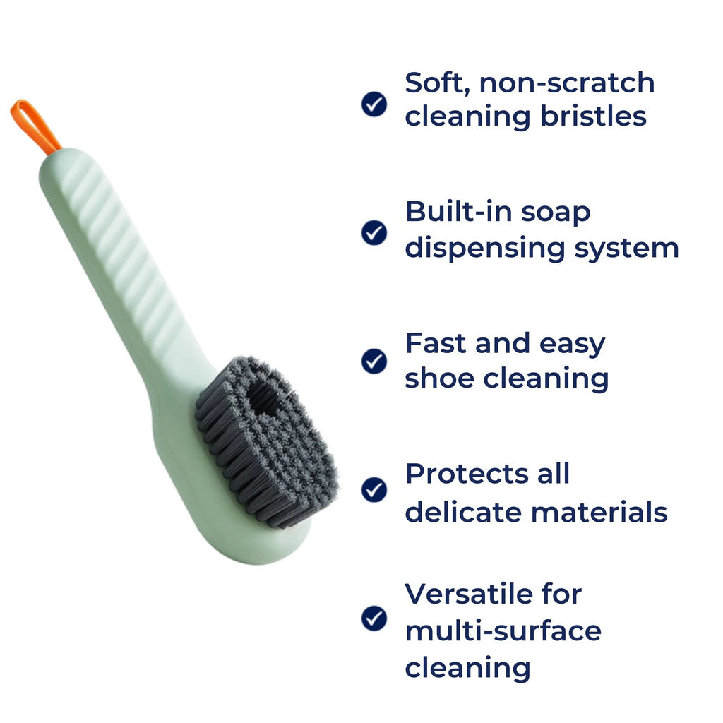 Built-in Soap Dispenser – Soft Non-Scratch Bristles – Quick Shoe Cleaning – Protects Delicate Materials Bowlift by Bowlift