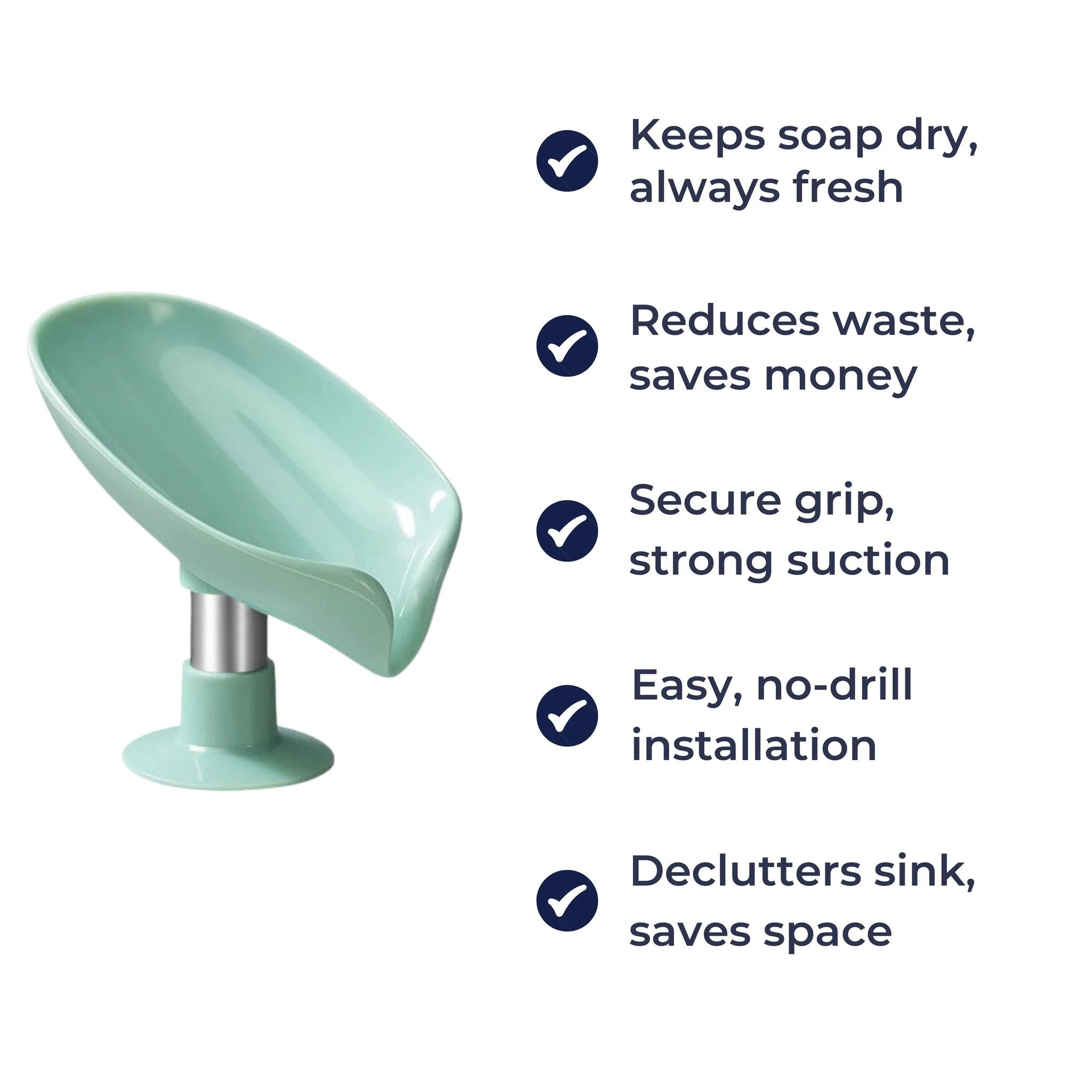 Draining Soap Holder – Keep Soap Dry – Strong Suction Cup – No Drill Mount – Hygienic Bathroom & Shower Storage Solution Bowlift by Bowlift