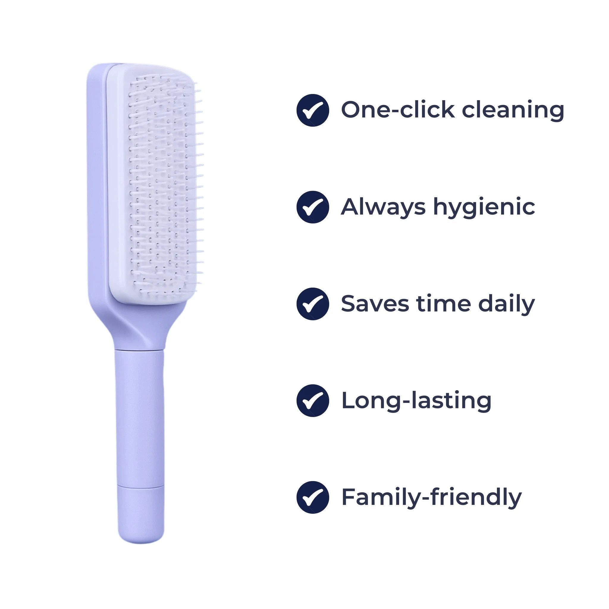 Cleaning Hairbrush – Gentle Detangle – Retractable Bristle Design – For All Hair Types & Busy Mornings Bowlift by Bowlift